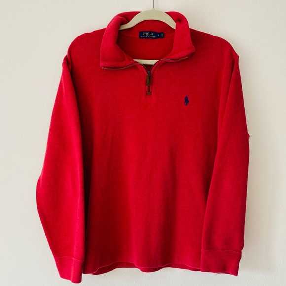 Polo Ralph Lauren 100% cotton zip up french rib mock neck sweater - Picture 3 of 6